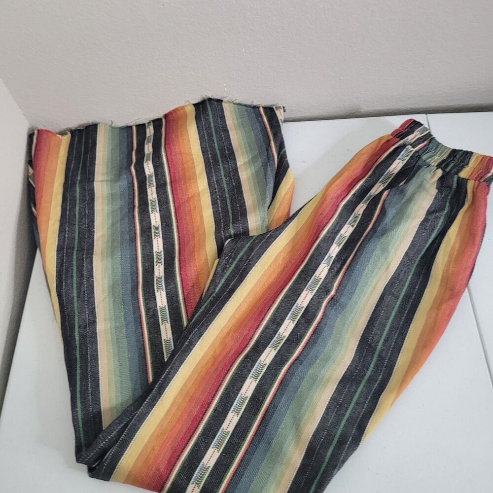 L&B Striped Boot-Cut Pants in Multicolor Vertical Bands - Picture 2 of 13